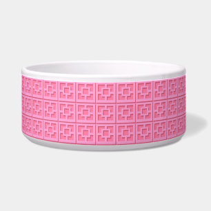 Comedero Trellis de color rosa retro Tazón cerámica para ma
