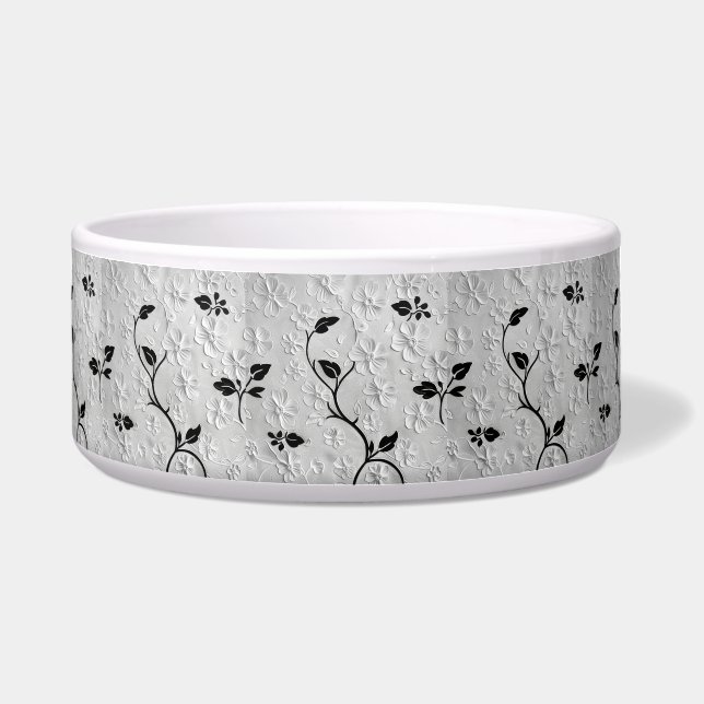 Comedero Trinket Black & White Abstract Florals (Frente)