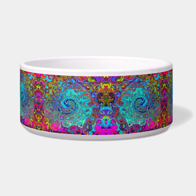 Comedero Trippy Sky Blue Abstract Retro Liquid Swirl (Derecha)