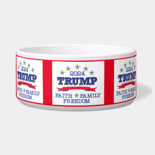 Comedero Trump 2024 Fe, Familia, Tazón de Mascotas de la Li