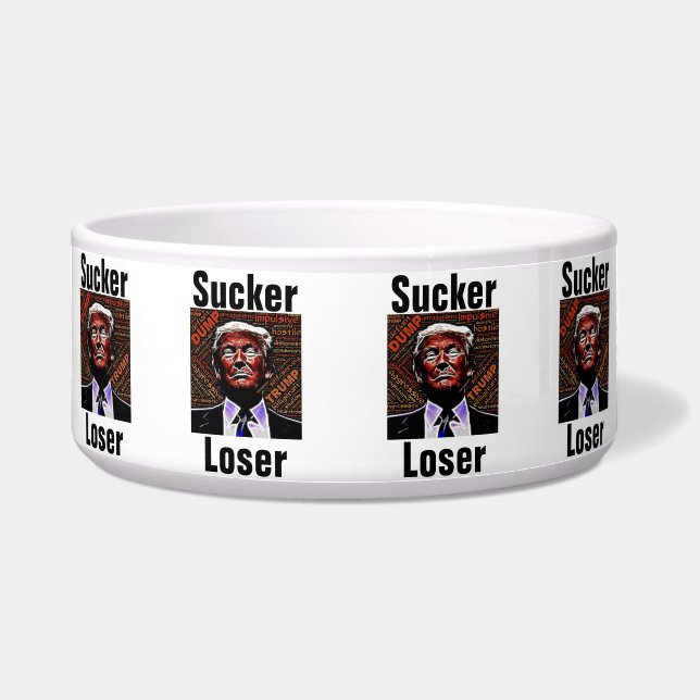 Comedero Trump Sucker/Loser Pet Bowl (Frente)