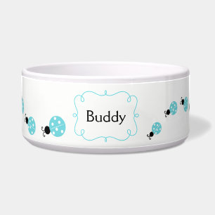 Comedero Turquoise Ladybugs Custom Pet Bowl