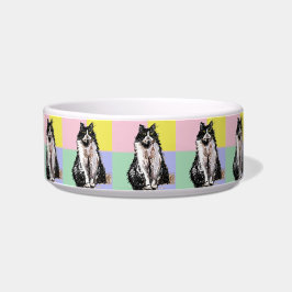 Comedero Tuxedo Cat Pastel Colores Mascota Rosado Nombre Bo