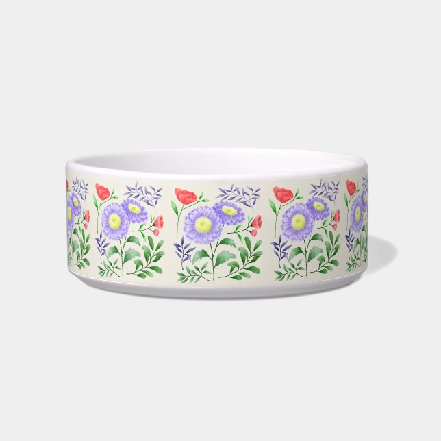Comedero Un conjunto de flores pintadas en acuarela (Frente)