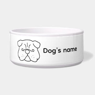 Comedero Un diseño simple y personalizable de perro lindo