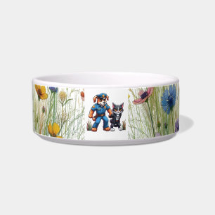 Comedero un perro policía y un gato malo - humor