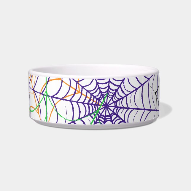 Comedero Un simple patrón web de araña de Halloween (Frente)