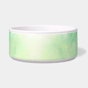 Comedero Un tazón blanco con una acuarela verde pastel