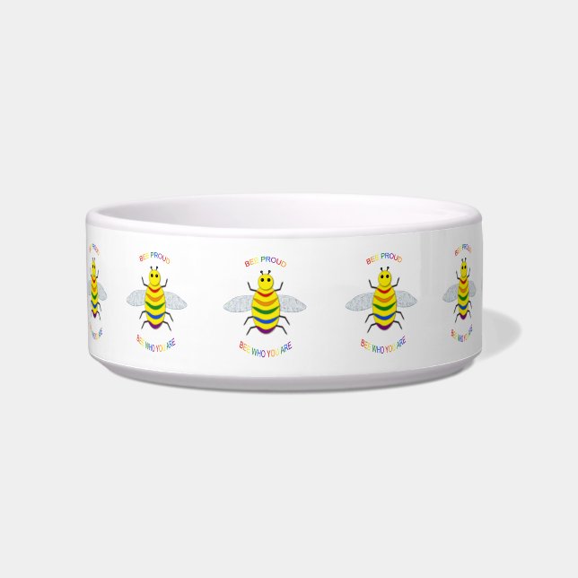 Comedero Una linda Abeja arcoiris LGBT (Frente)