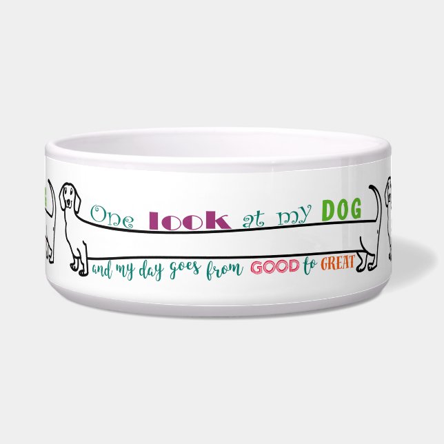 Comedero Único perro divertido y moderno Dachshund Wiener (Frente)