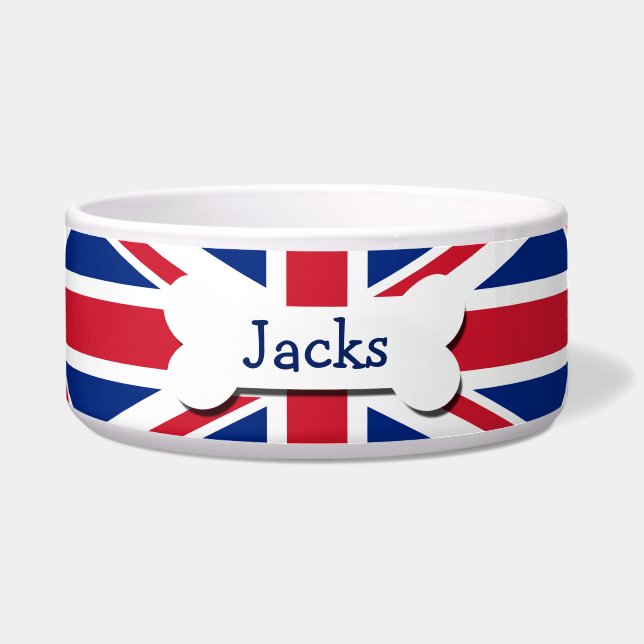 Comedero Union Jack UK Personalizada (Frente)