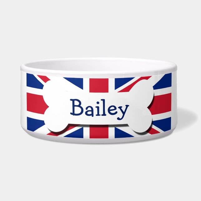 Comedero Union Jack UK Personalizada (Frente)
