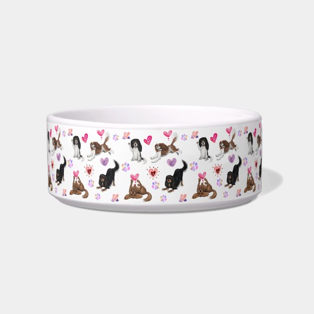 Comedero Valentine and Love Cavalier Dog Bowl (Frente)