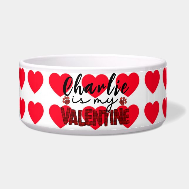 Comedero Valentine Pet Bowl - Regalo de un Mascota de diseñ (Frente)