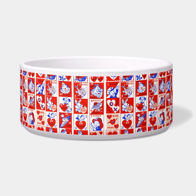 Comedero Valentine Retro Love Hugs Cute Pattern (Frente)