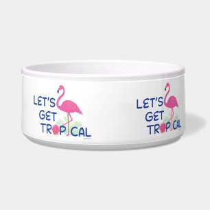 Comedero Vamos a Obtener Diseño de Flamingo Tropical Lindo 