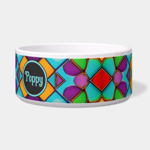 Comedero Ventana de vidrio brillante brillante con nombre