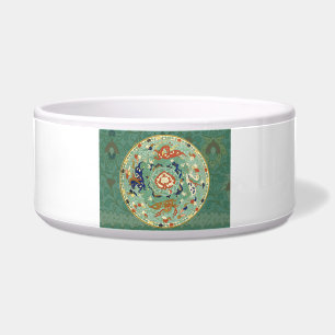 Comedero Verde azul del circulo chino antiguo