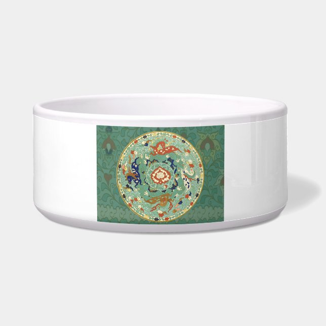 Comedero Verde azul del circulo chino antiguo (Frente)