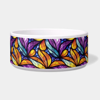 Comedero Vibrante Floral de vidrio manchado: diseño colorid