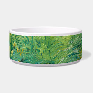 Comedero Vincent Van Gogh pintando Campo de trigo verde 