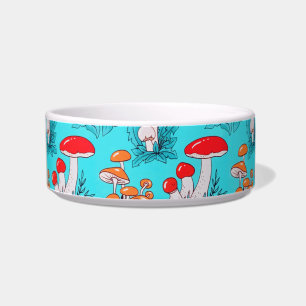 Comedero Vintage Blue Natural Forest Autumn Mushroom