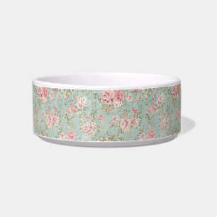 Comedero Vintage chic floral verde azulado chic gentil eleg
