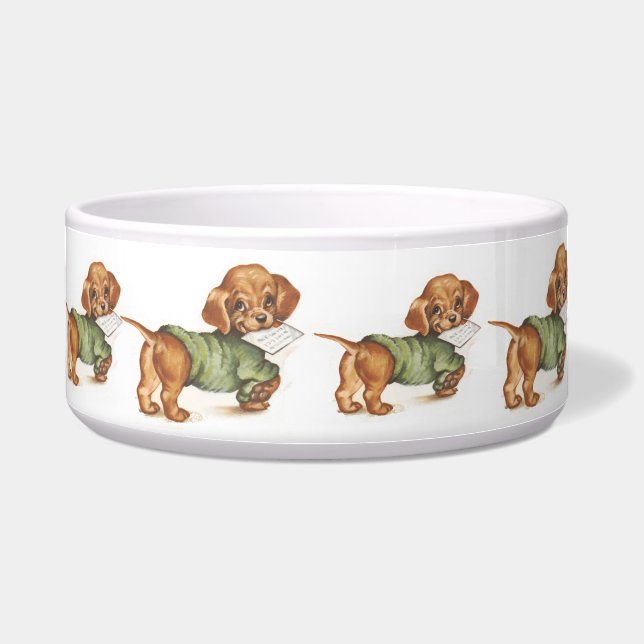 Comedero Vintage Puppy Art Dachshund Puppy (Frente)