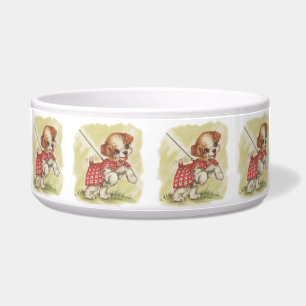 Comedero Vintage Puppy Art Puppy on Leash