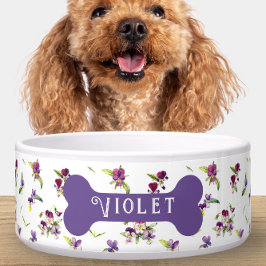 Comedero Violeta personalizado Floral Púrpura