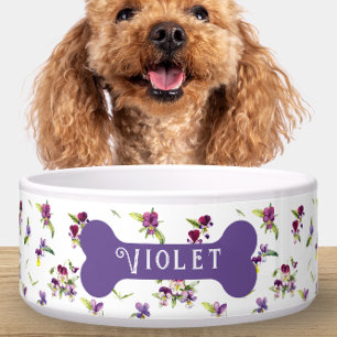 Comedero Violeta personalizado Floral Púrpura