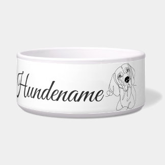 Comedero Vizsla Minimalist Line Art personalized bowl