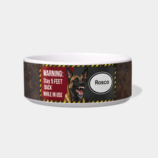 Comedero Warning Stay 5 Feet Back Belgian Malinois Pet Bowl