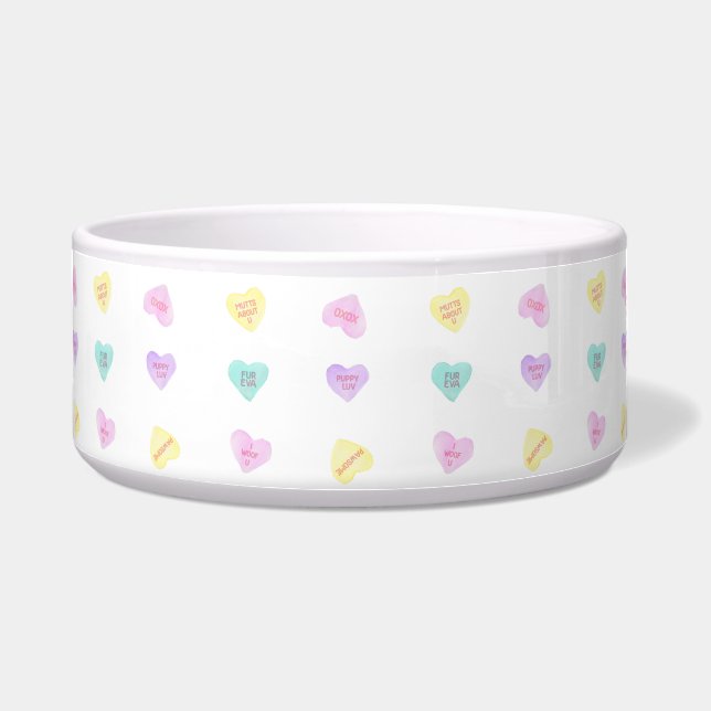 Comedero Watercolor Convo Heartz Dog Pattern Pet Bowl (Frente)
