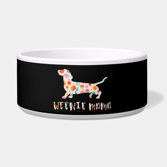 Comedero Weenie Mama Dachshund floral (Frente)