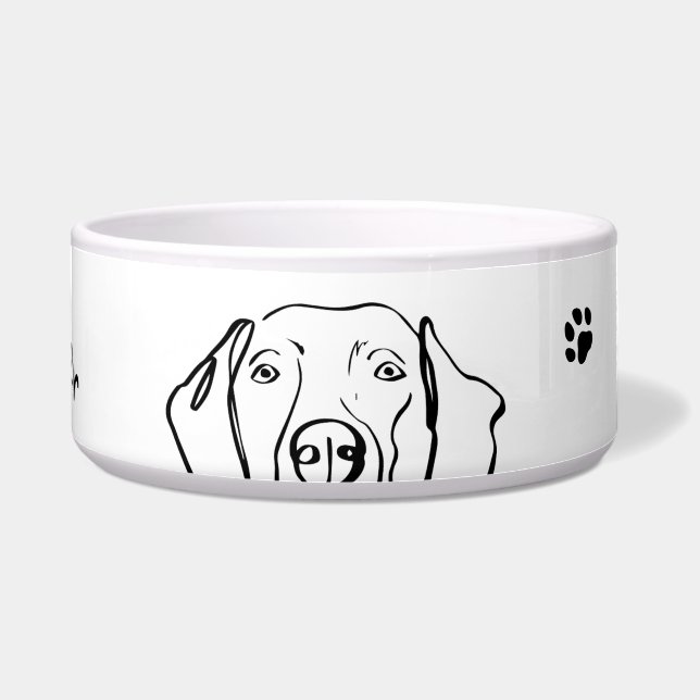 Comedero Weimaraner con estilo: tu texto, tu estilo (Frente)
