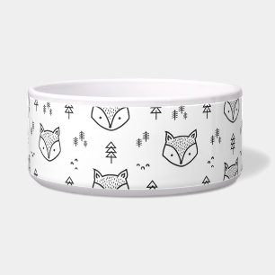 Comedero Whimsical Cute Fox en fondo blanco