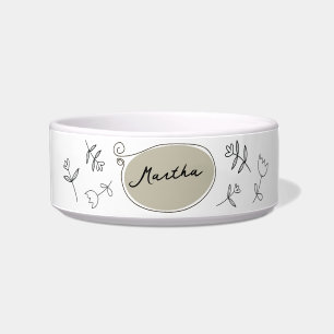 Comedero Whimsical Folk Art Design Pet Bowl
