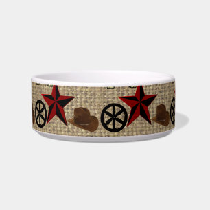 Comedero Wild West Cowboy Country Western en Burlap Pattern