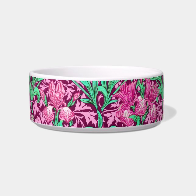 Comedero William Morris Irises, Fuchsia rosa y vino (Derecha)