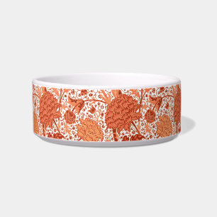 Comedero William Morris Jacobean Floral, Naranja de Coral