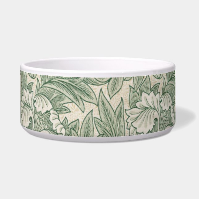 Comedero William Morris Verde Salvia Estampado de Tulipán:  (Frente)