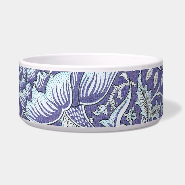 Comedero William Morris Windrush patrón floral azul (Frente)