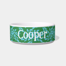 Comedero Winding Peony Woodcut in Green and Aqua