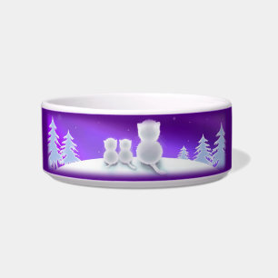 Comedero Winter Kitty Family Cat Food Bowl