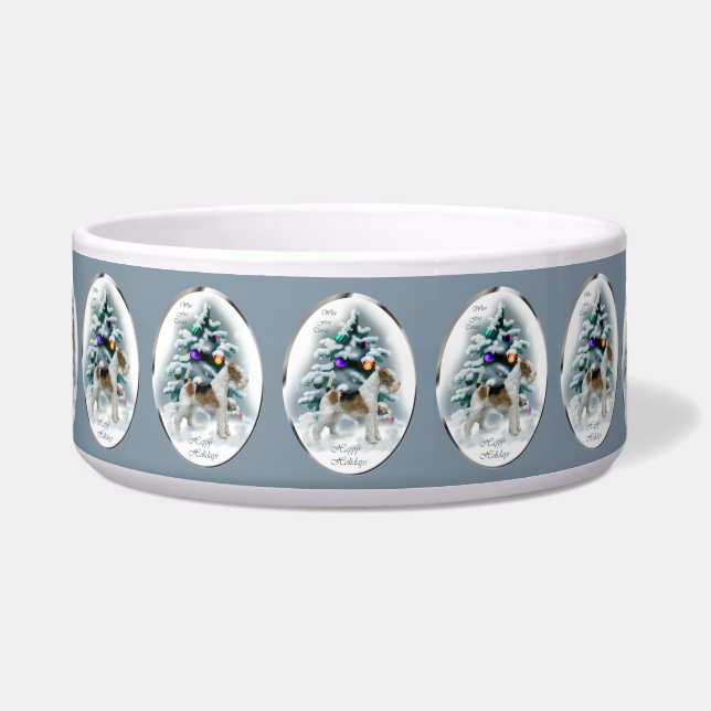 Comedero Wire Fox Terrier Navidades Dog Bowl (Frente)