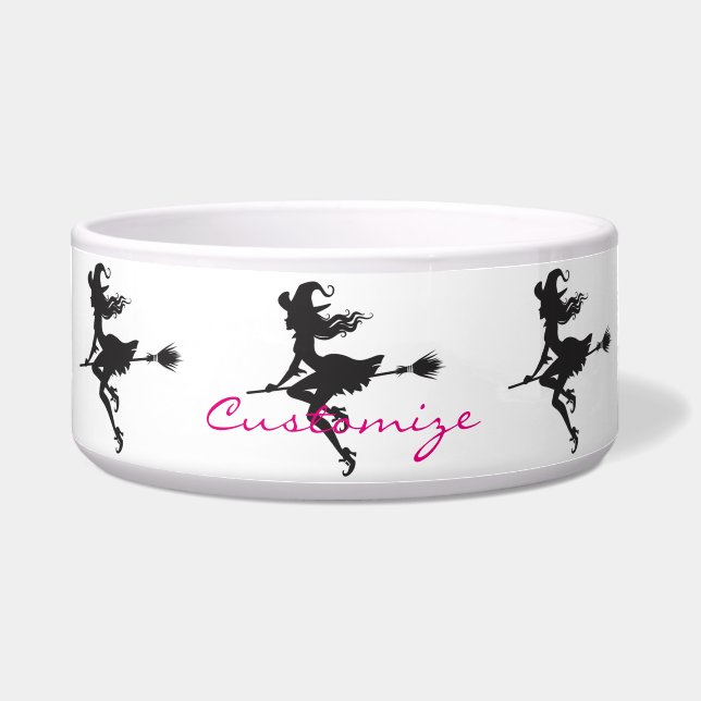 Comedero Witch Riding Broom Halloween Thunder_Cove (Frente)