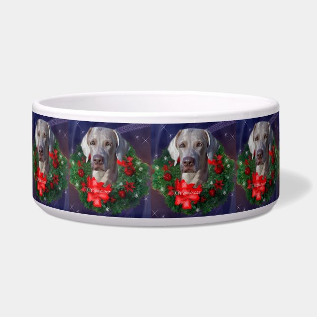 Comedero Wreath Navidades de Weimaraner (Frente)