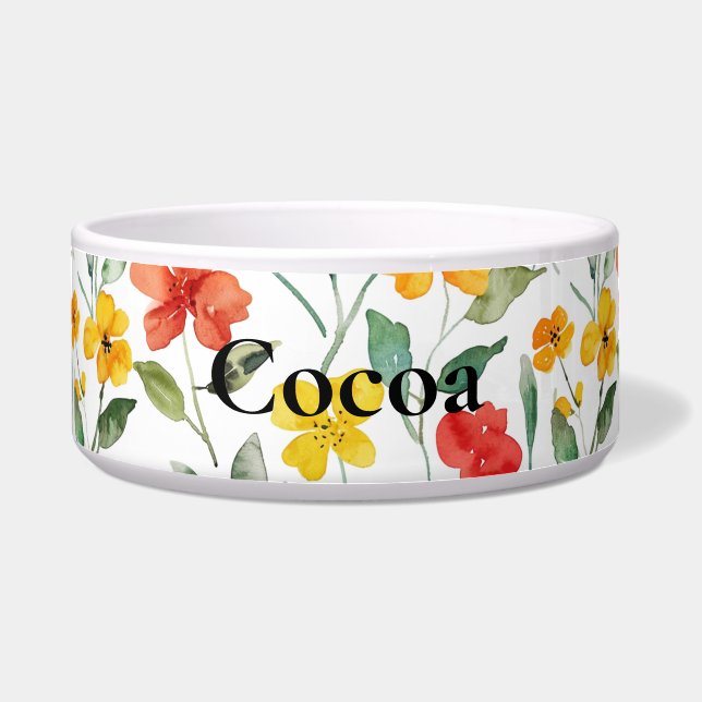 Comedero Yellow Orange Flowers  (Frente)