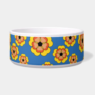 Comedero Yellow Orange Flowers Pattern